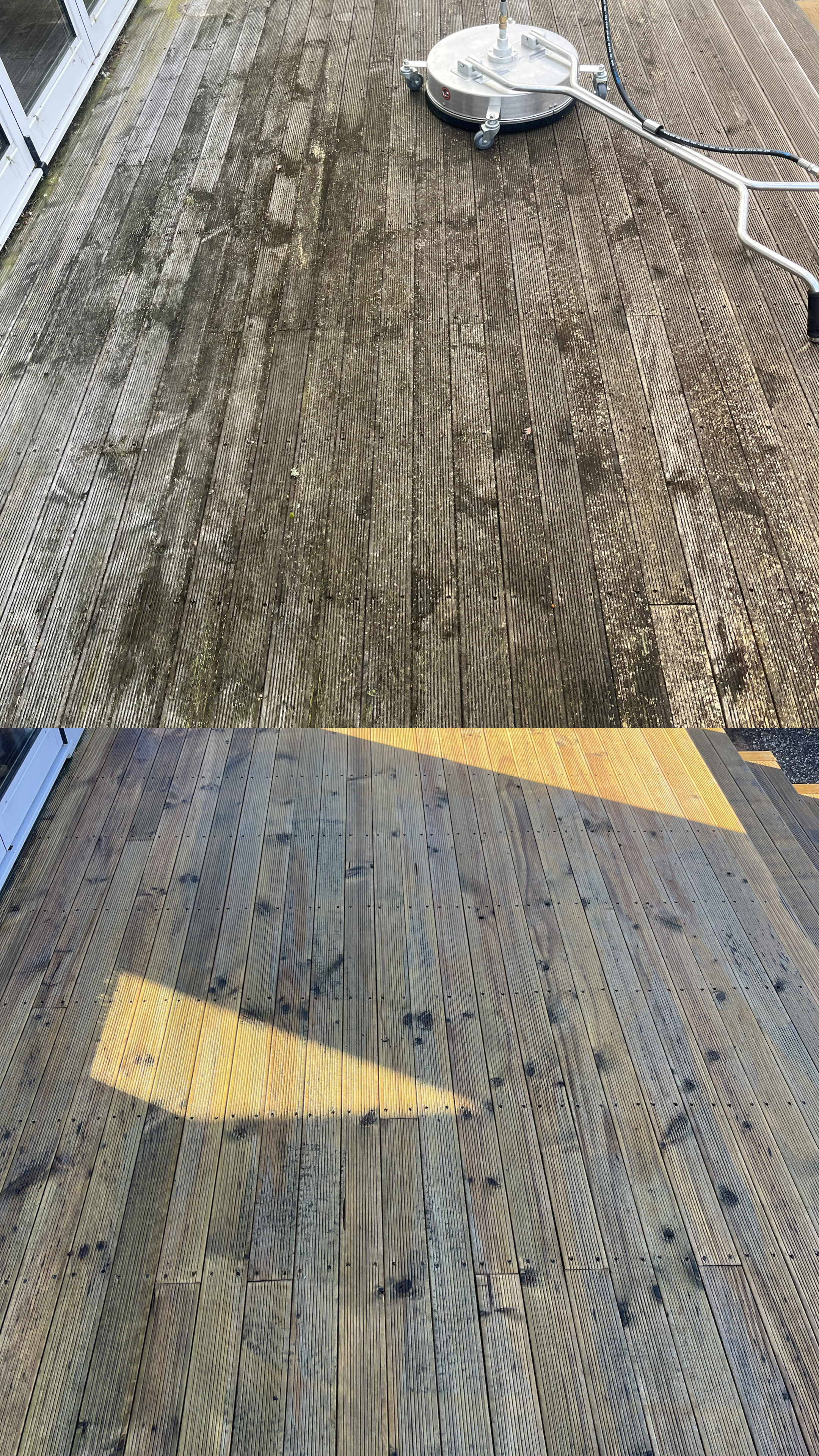 Clean gutter system after professional cleaning