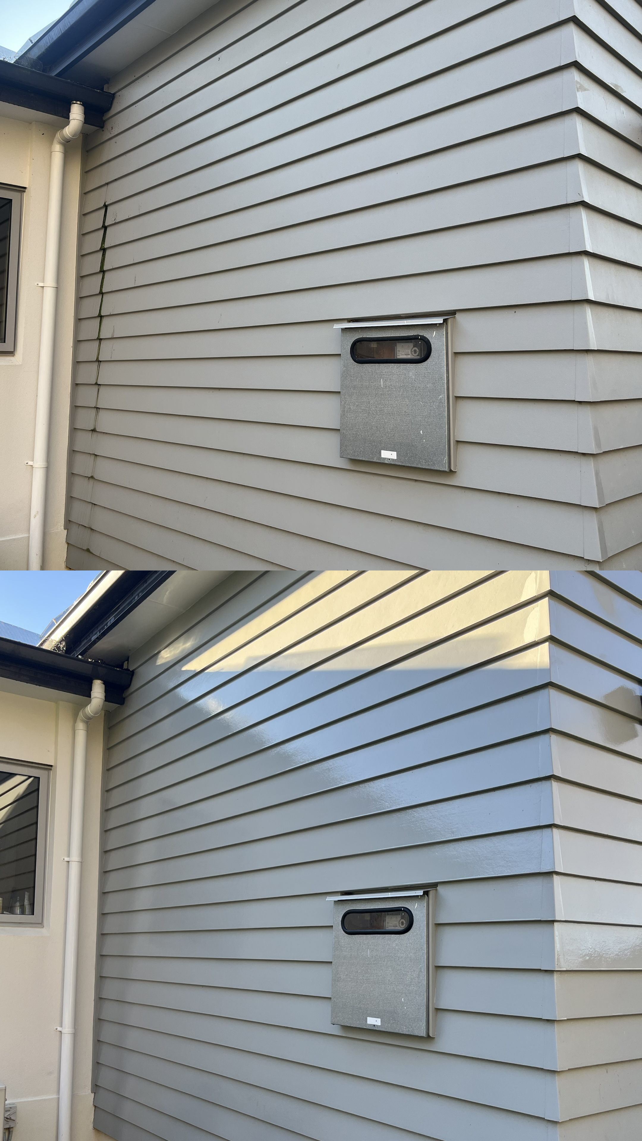 Clean building exterior after professional post construction cleaning