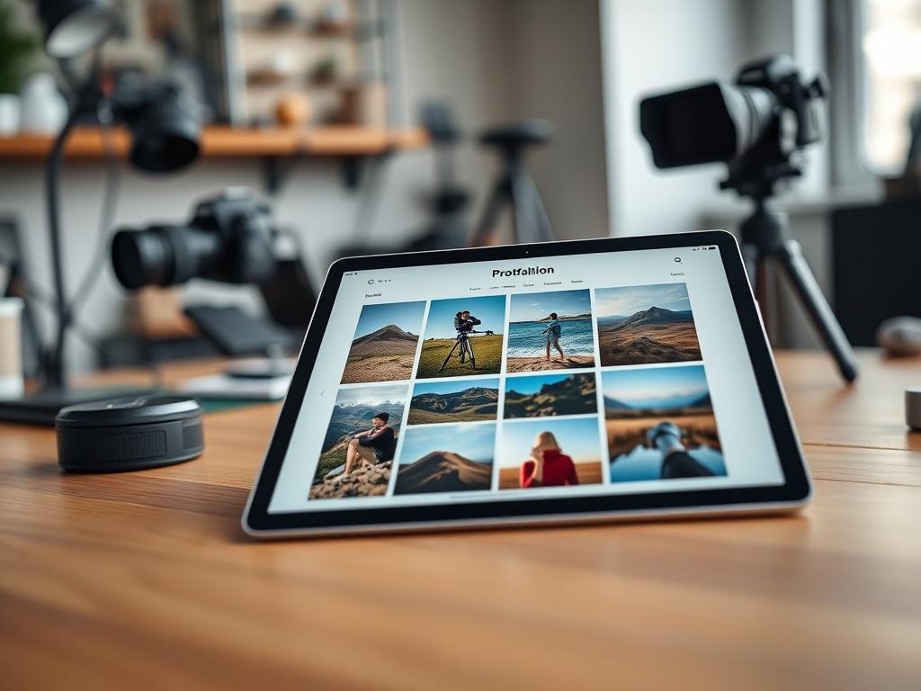 A close up shot of a stunning photographer's portfolio displayed