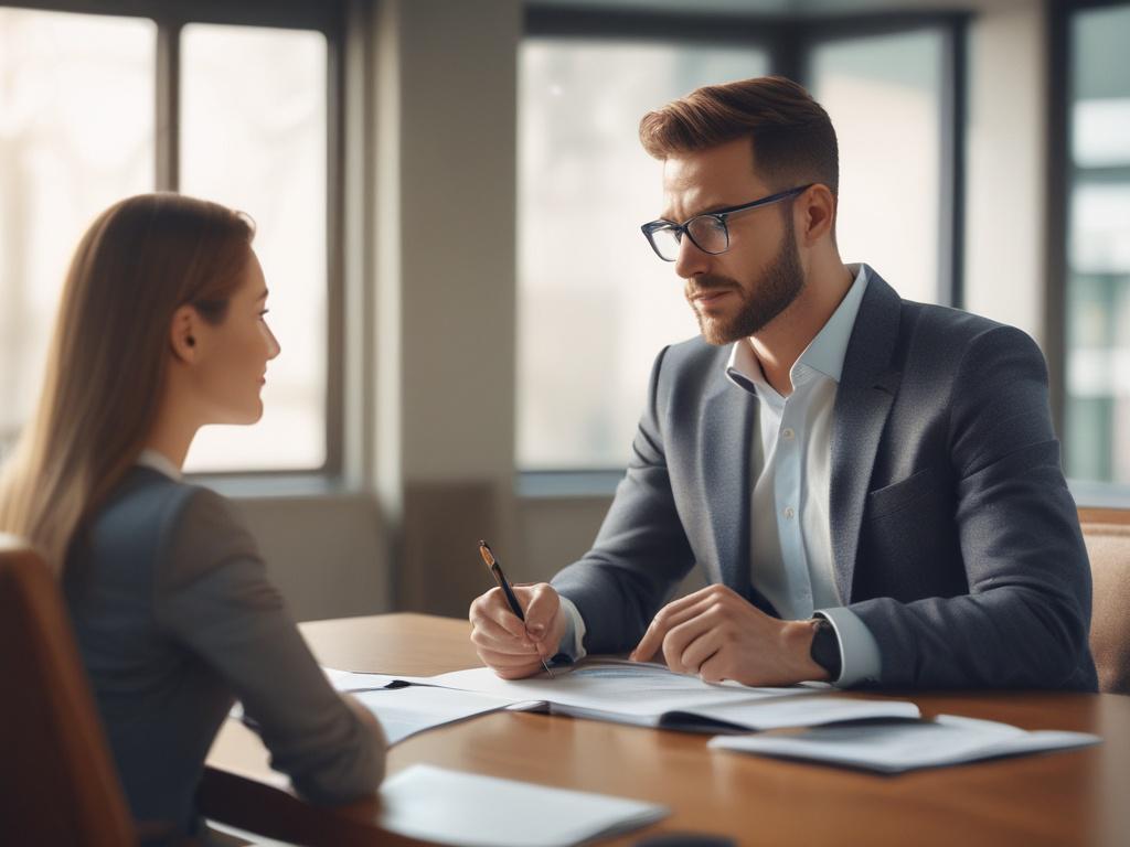 A close up of a financial coach and a client