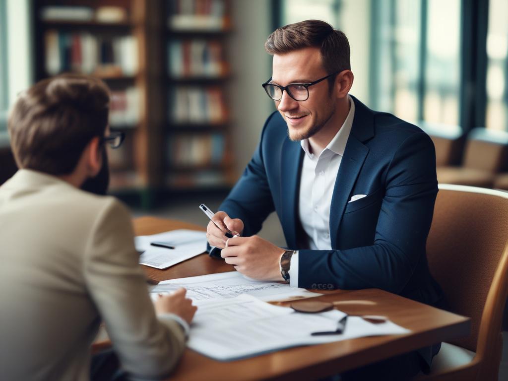a financial advisor discussing plans with a client, close up
