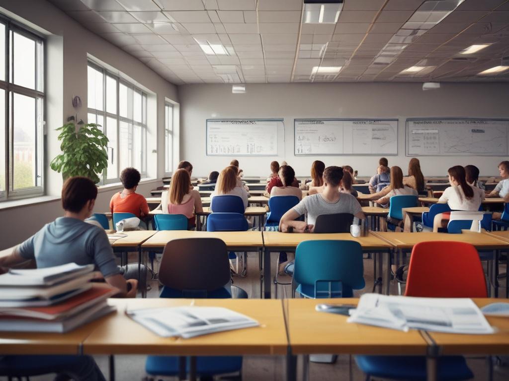 a classroom setting with people learning about finance, close up
