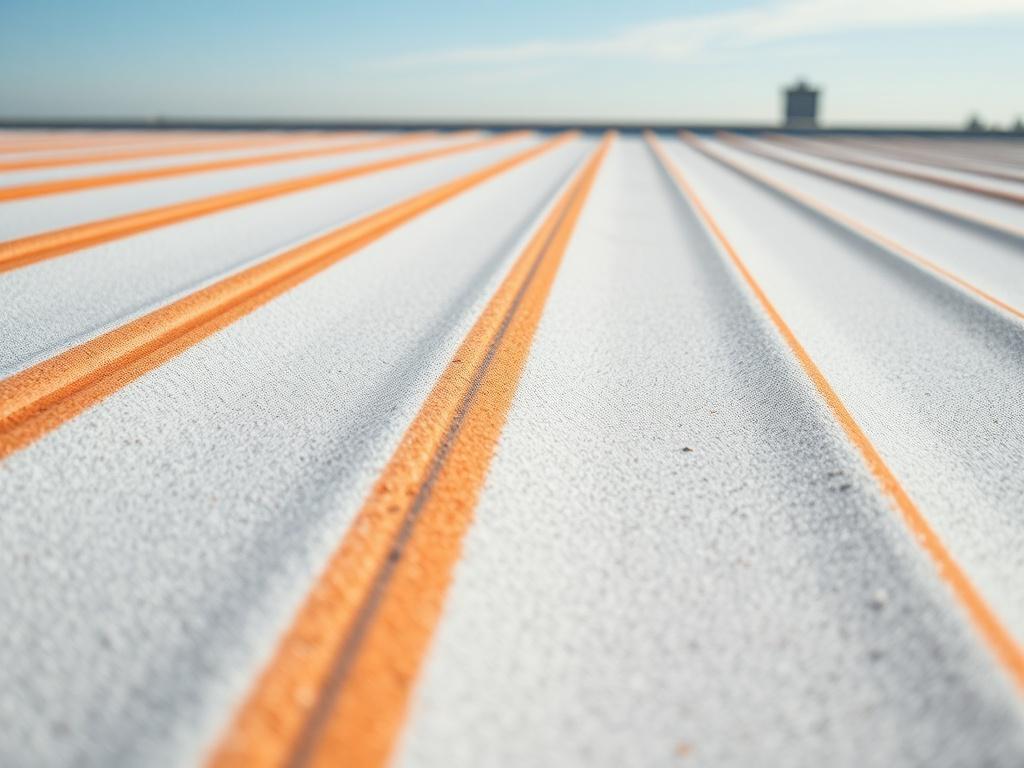 A close-up shot of a professionally installed flat roofing system, showcasing its smooth surface and high-quality materials. The image should emphasize the texture and detail of the roofing while maintaining a clear focus on the roofing itself. The background should be simple and unobtrusive, highlighting the roofing's sleek design. The color scheme should align with rgb(50, 170, 39), reflecting a vibrant and fresh look.