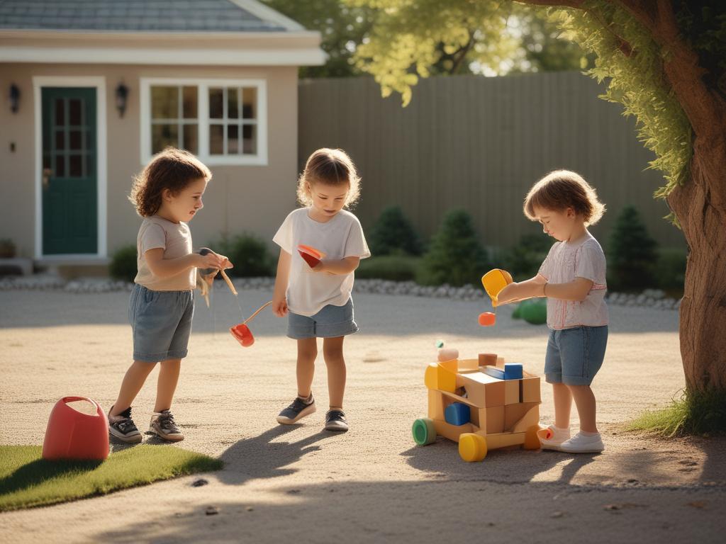 children playing, daycare, arts and crafts, outdoor games