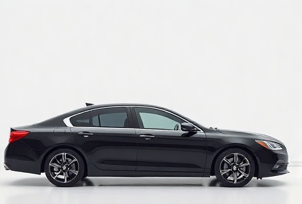 Sleek black luxury sedan