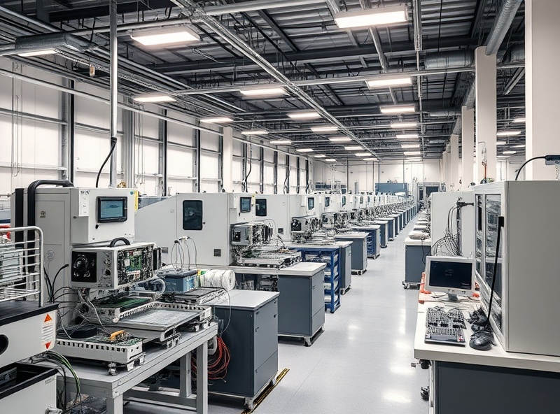 Manufacturing facility with precision equipment and assembly workstations