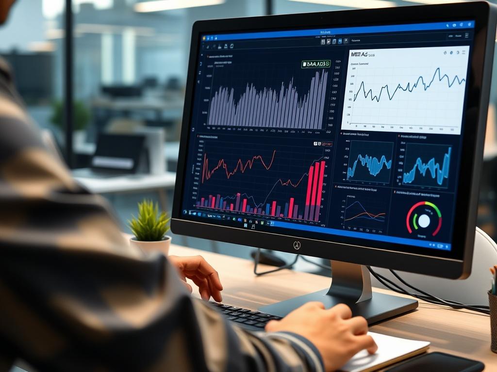 A close up shot of a digital marketing professional analyzing