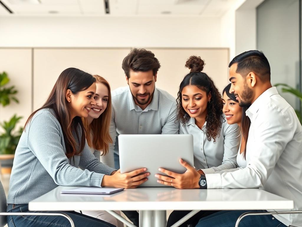 A realistic high resolution of a diverse group of professionals