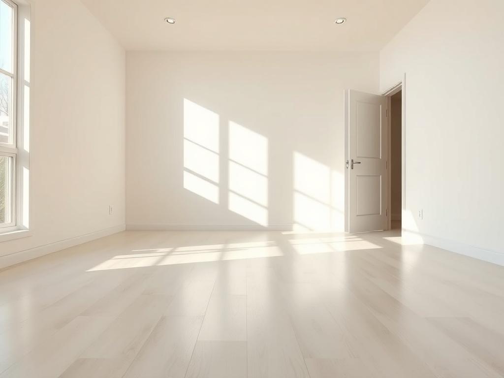 A close up of a pristine, empty room ready for