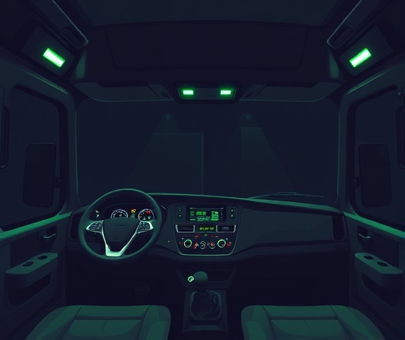 Truck cabin dashboard