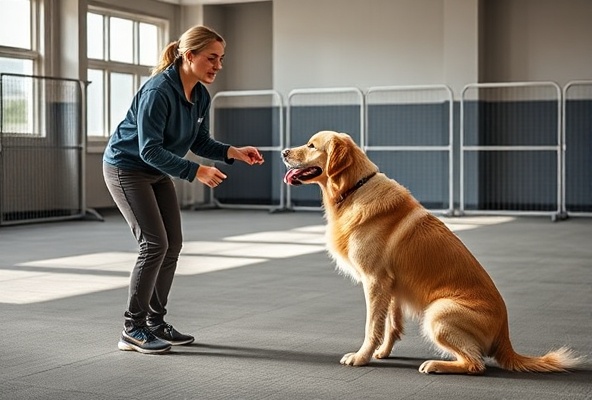 Professional dog training session