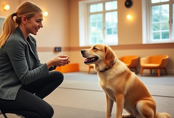 Professional dog training session
