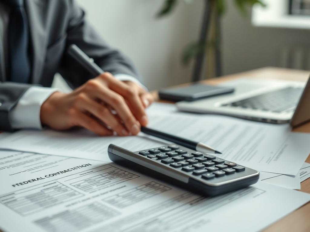 A hyper realistic close up of a professional reviewing federal