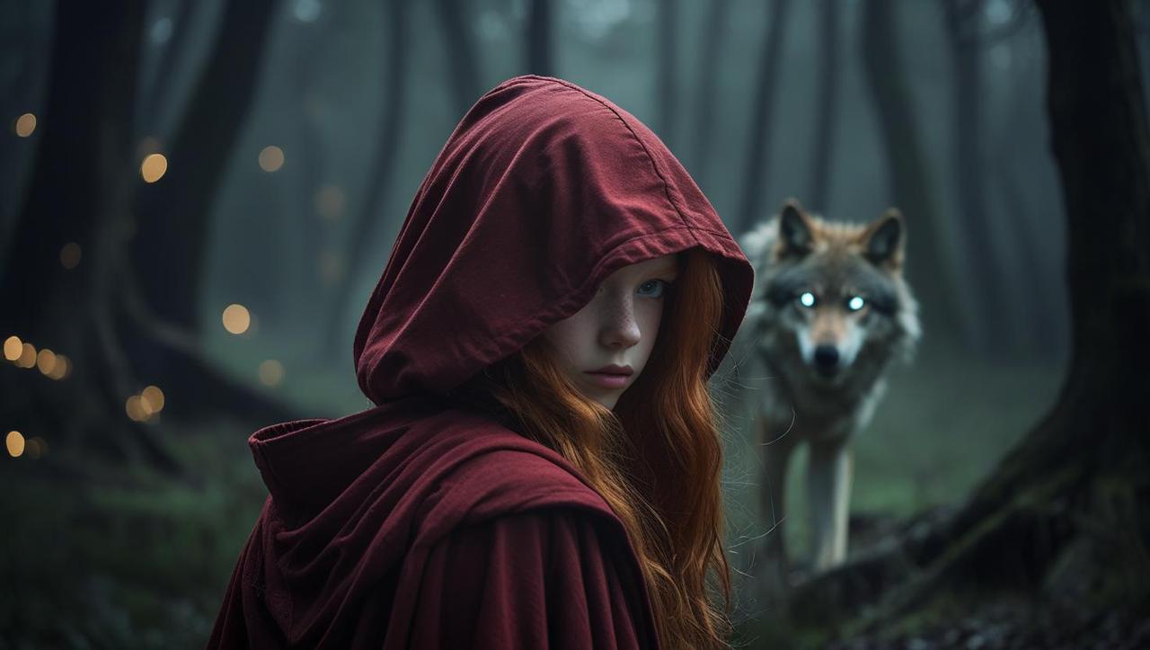 create an image over the shoulder view of teenage red riding hood - hood ov_20250810_045003_0000.jpg
