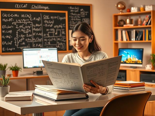 **AI Image Generation Prompt:**

Create a realistic high-resolution image that embodies the essence of a blog titled "Introduction to Chemical Petrochemical Engineering Course". In the foreground, depict a single, focused subject: an enthusiastic female student engaged in studying a large, detailed textbook on chemical petrochemical engineering. She should be seated at a modern, well-lit desk with a laptop open, showcasing various technical diagrams and formulas related to the field.

The background should 