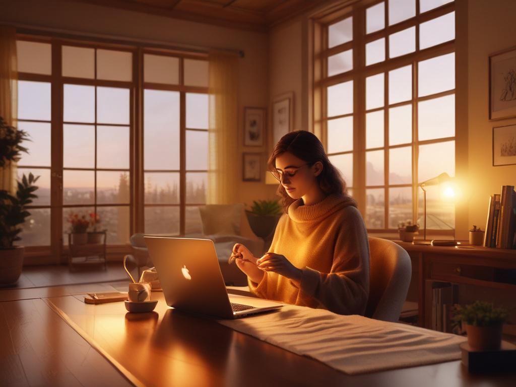 A realistic high resolution of a person typing on a