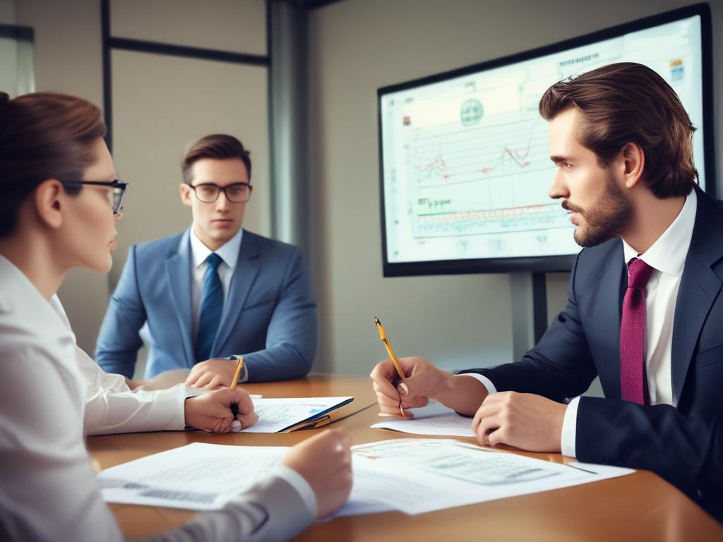 a close up shot of a professional presenting financial analysis