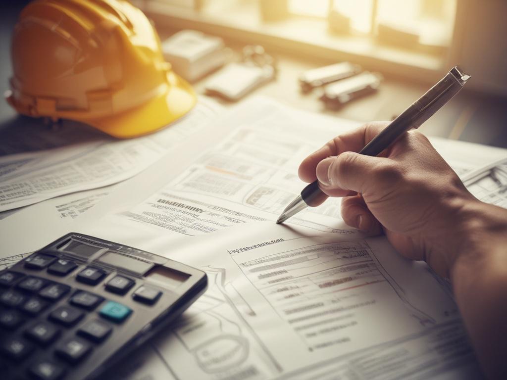 a close up shot of a person reviewing construction quotes