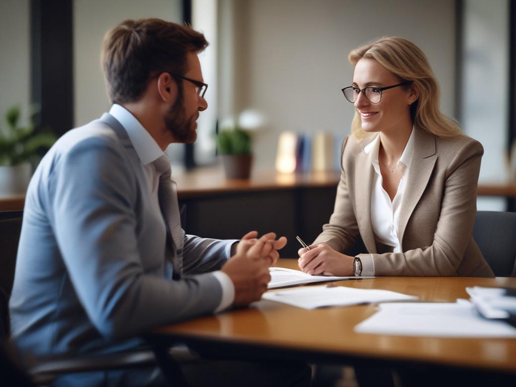 A portrait of a professional coach interacting with a client