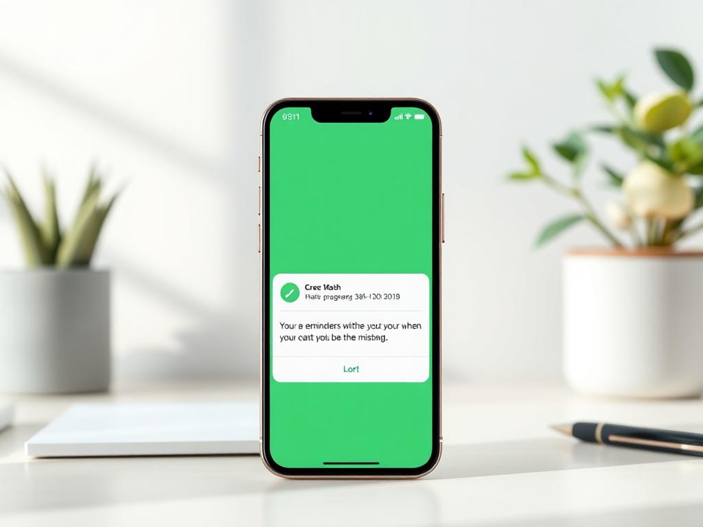 A realistic high resolution showing a smartphone screen displaying a