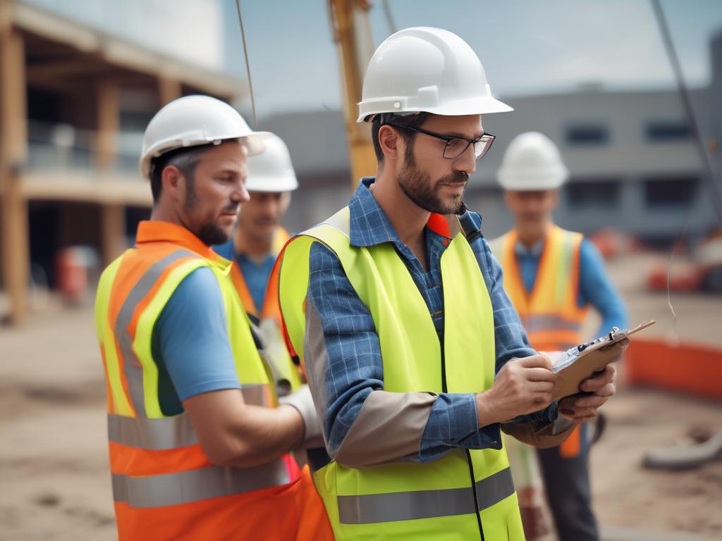 A hyper realistic close up of a construction site featuring