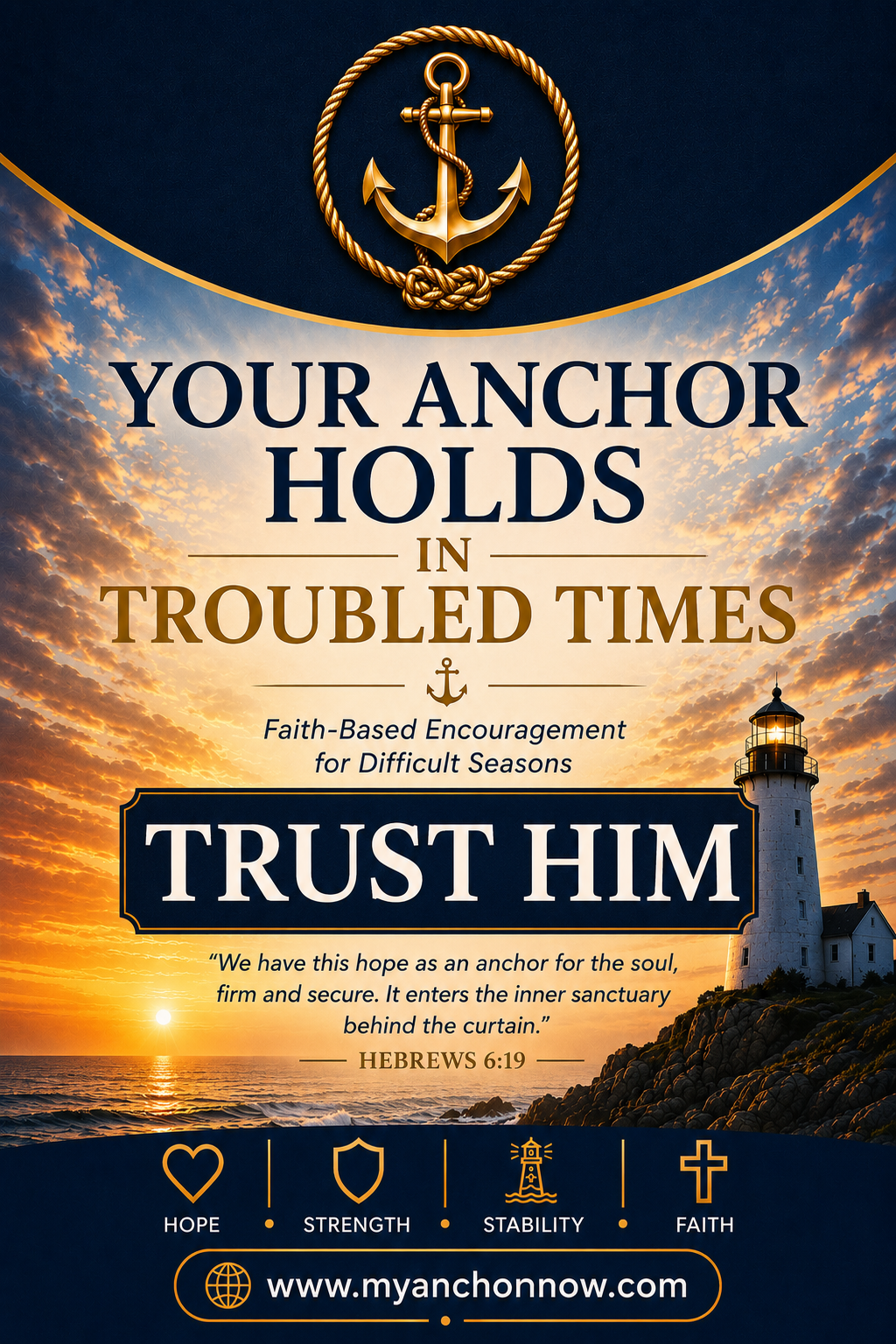 Your Anchor Holds in Troubled Times Trust Him - Variant