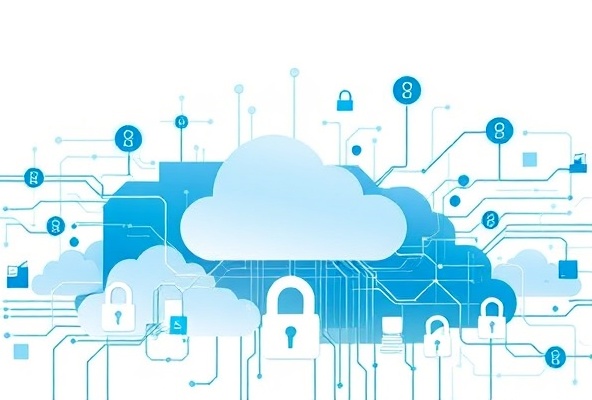Cloud infrastructure and network security illustration