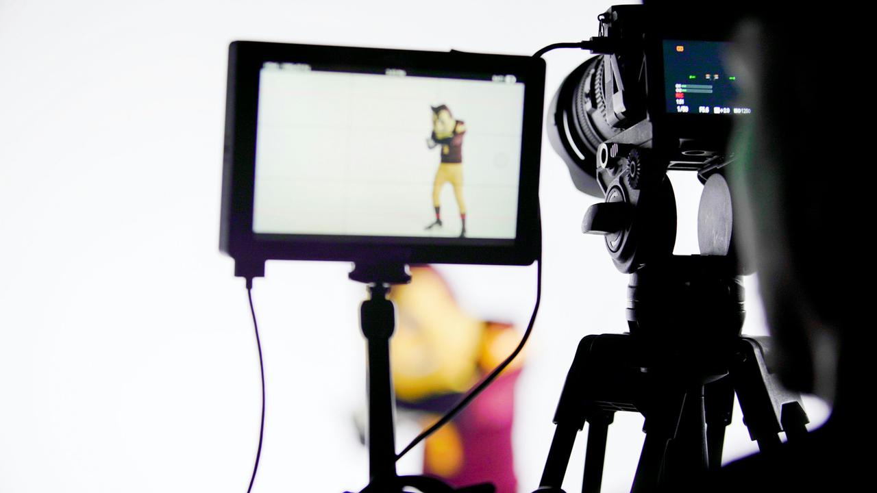 ASU's Sparky the Sun Devil at our Voyage Pro studio in Tempe, Arizona.