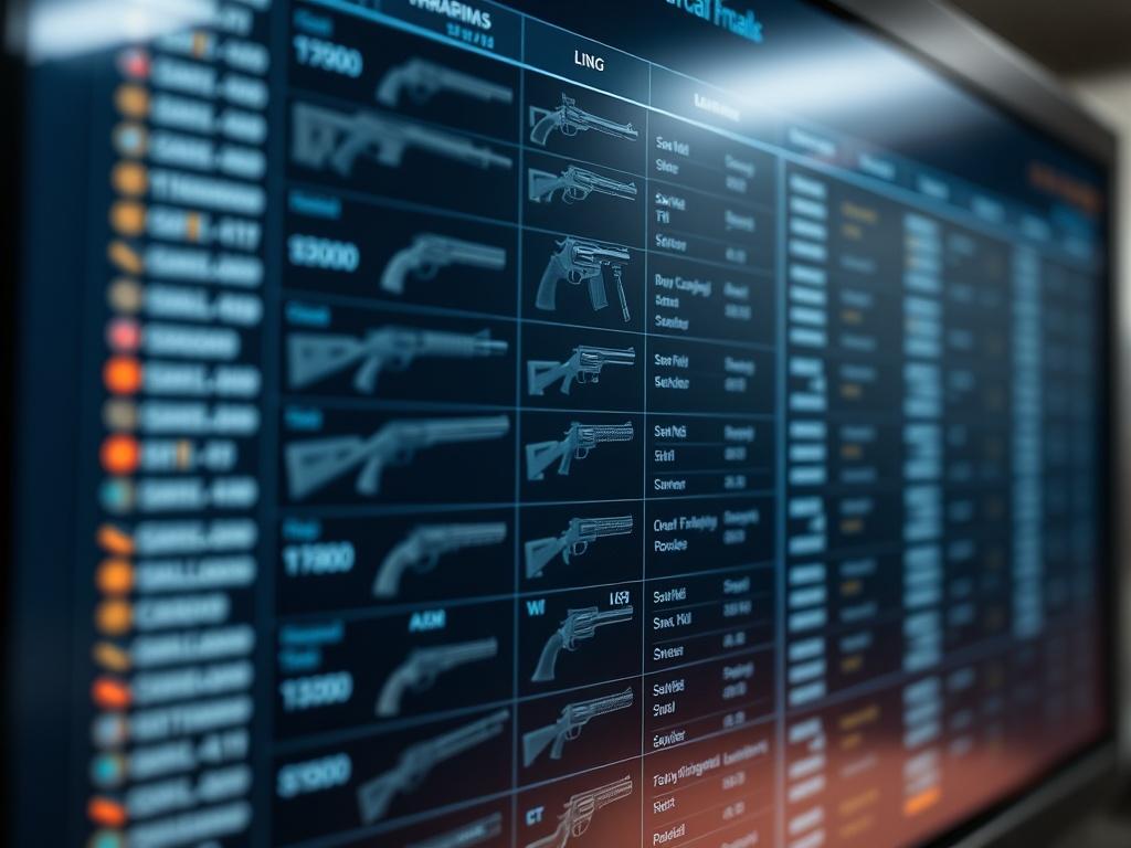 A high resolution close up shot of a digital inventory