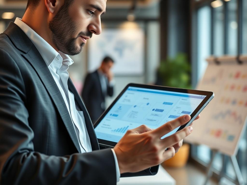 A close up shot of a professional consultant working with