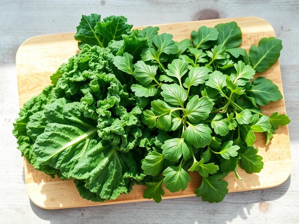 A realistic high resolution showcasing a variety of organic leafy