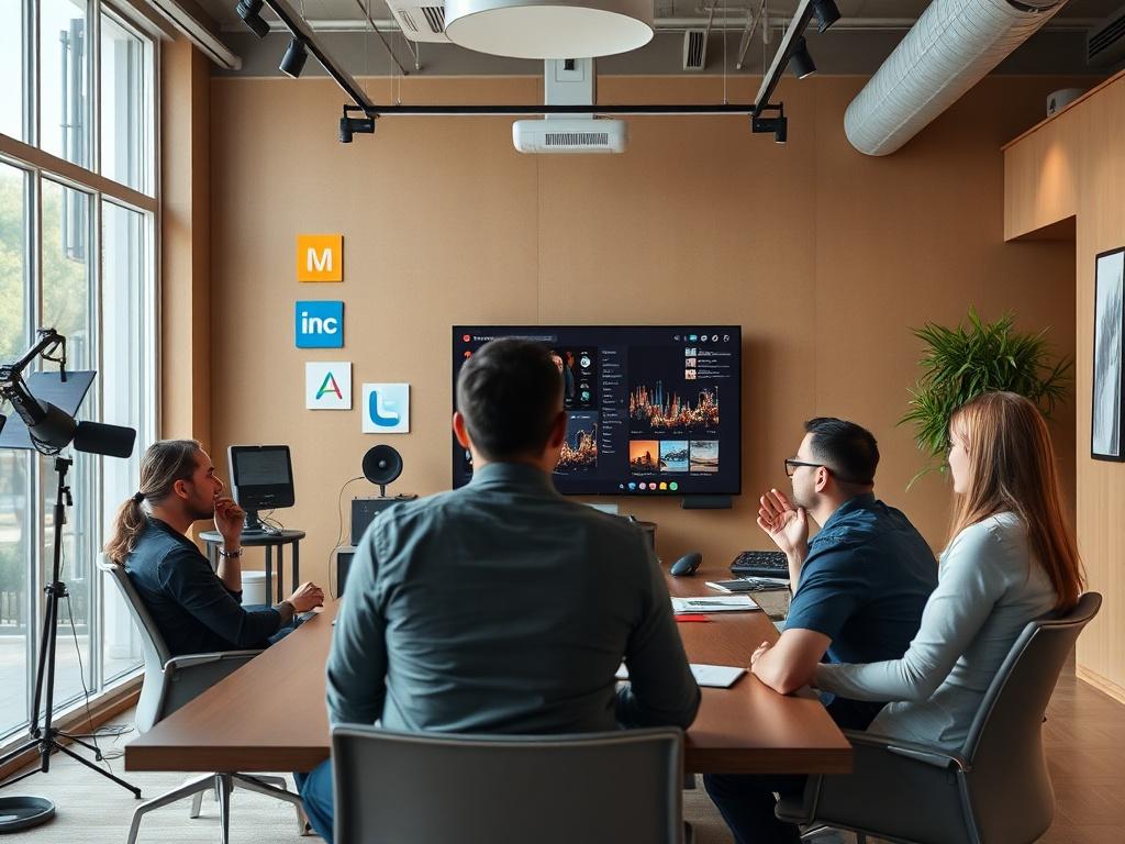 An inspiring moment of a creator presenting their work to