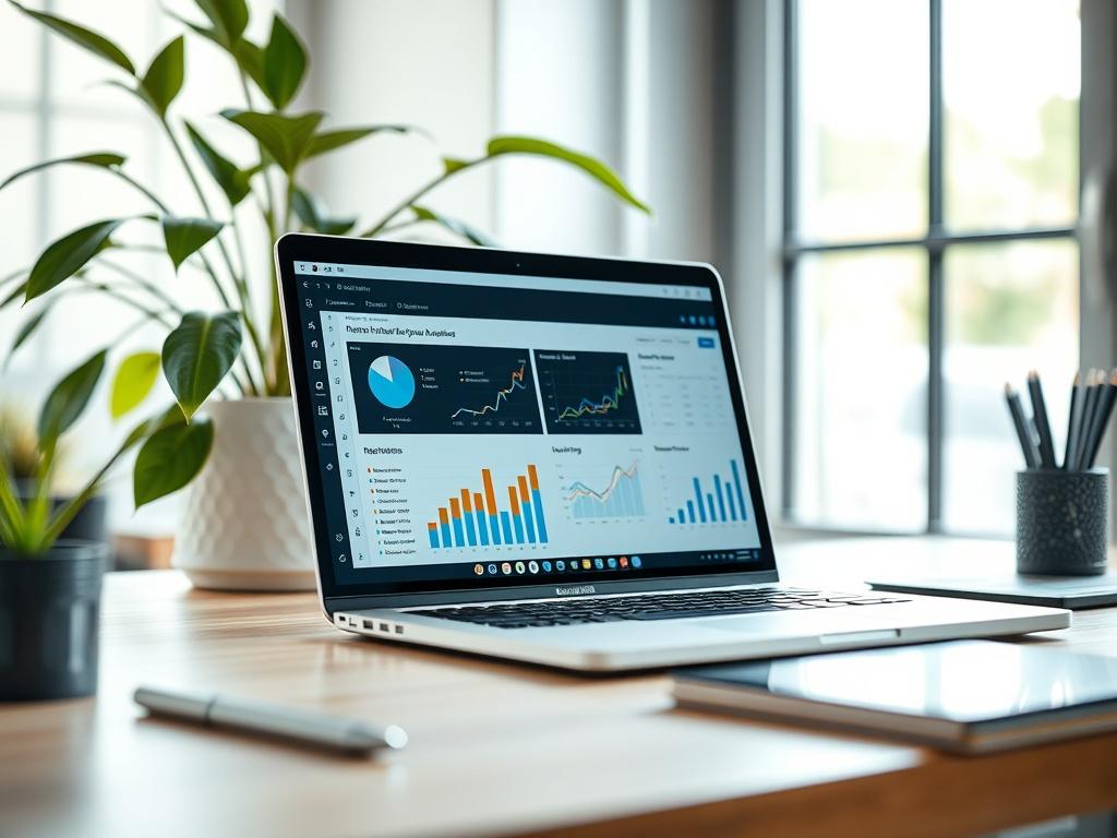 A close up shot of a professional looking workspace with