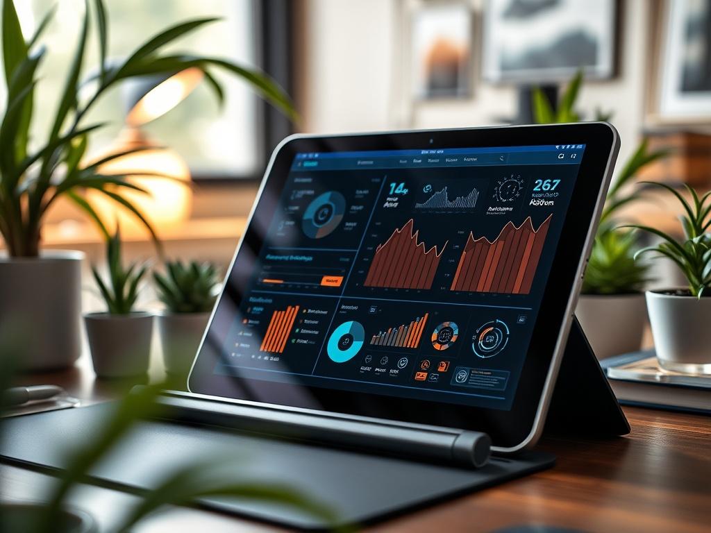 An inviting close up of a tablet showcasing advanced automation