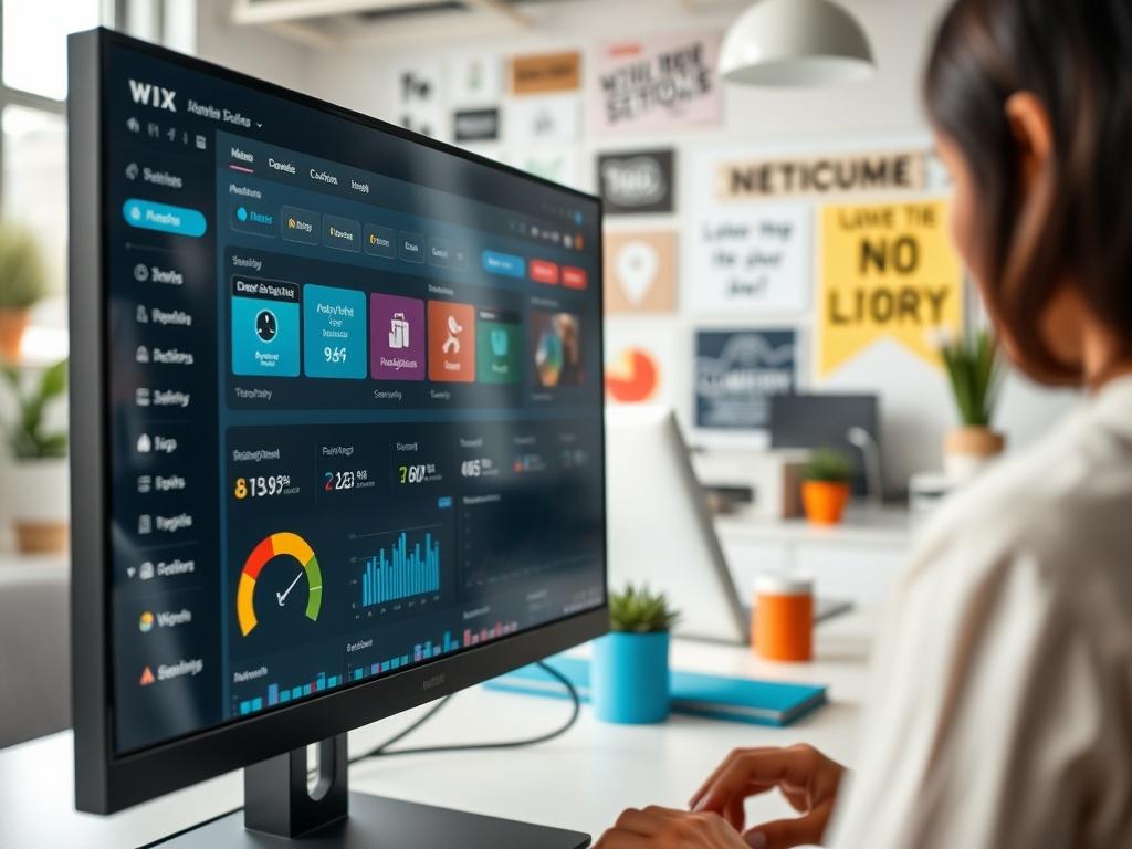 A close up shot of a Wix website dashboard on