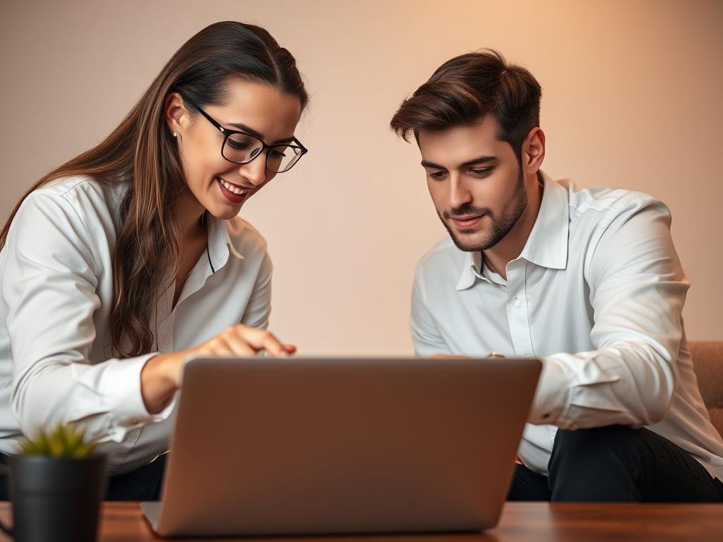 A close up shot of a professional setting with two