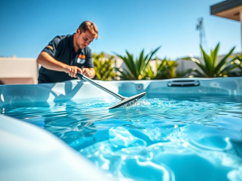 A high resolution image of a sparkling clean hot tub