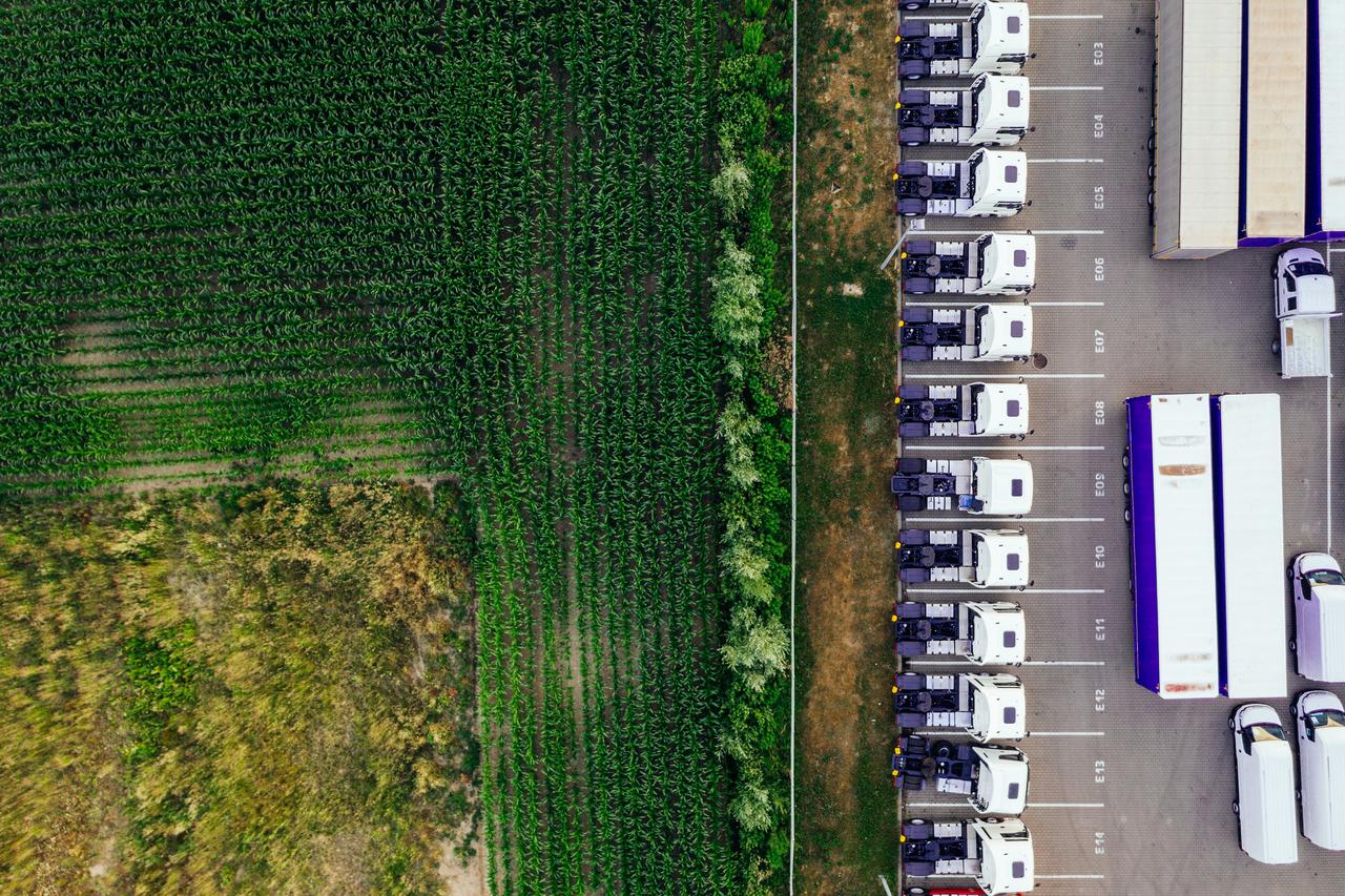 A fleet of trucks.
