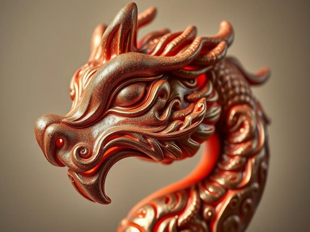 A hyper-realistic close-up of a beautifully crafted custom Chinkin artwork featuring intricate designs and textures, set against a neutral background. The artwork glimmers under soft lighting, emphasizing the craftsmanship and uniqueness of the piece, inviting admiration.