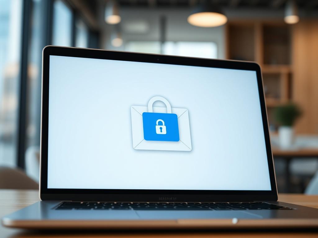 A close up shot of a secure email interface on