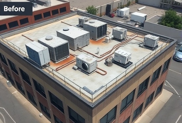 Before: Commercial Rooftop HVAC Upgrade