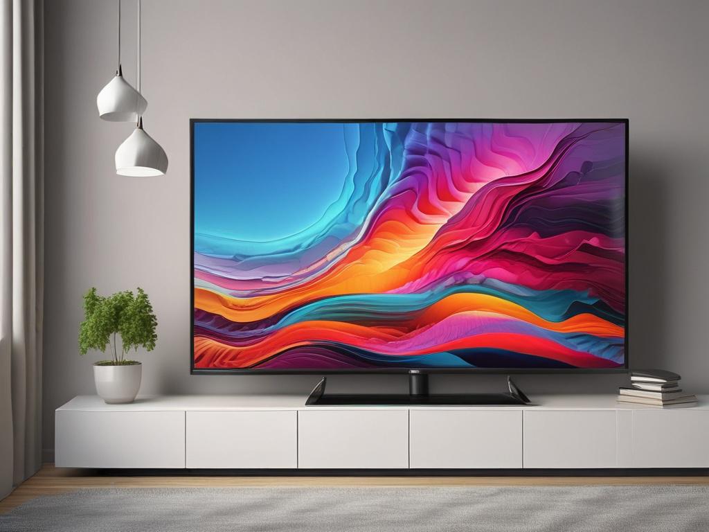 A hyper realistic close up of a sleek LED TV