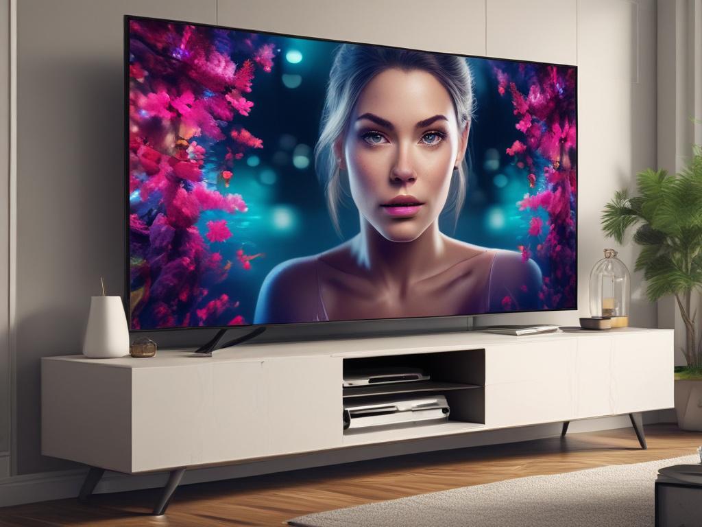 A 65 inch Smart LED TV showcased in a modern
