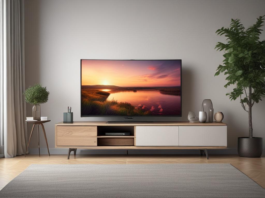 A 49 inch Curved LED TV elegantly positioned in a