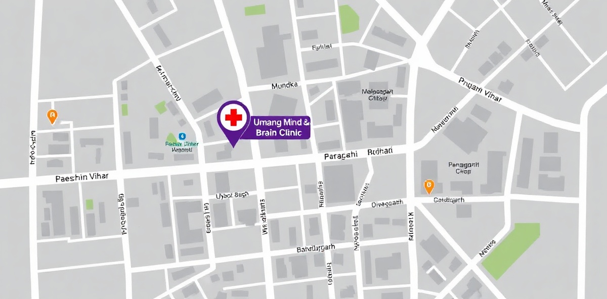 West Delhi Nangloi area map showing clinic location and nearby areas