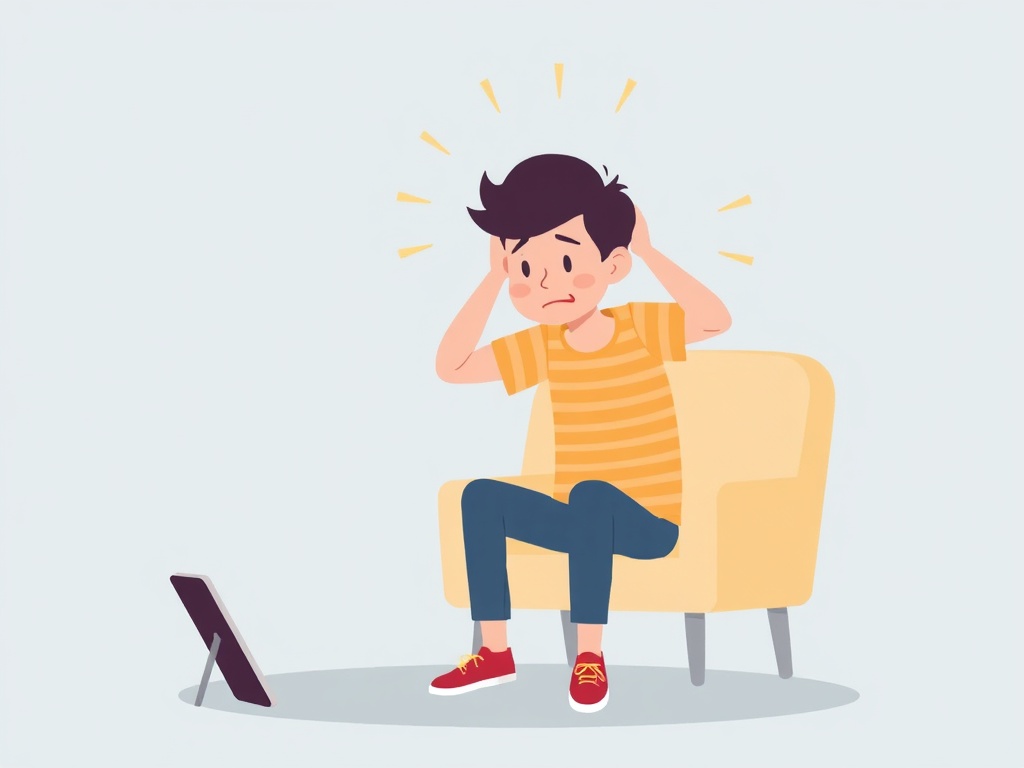 ADHD hyperactivity symptoms showing person with restlessness, difficulty sitting still, excessive energy, and feeling driven