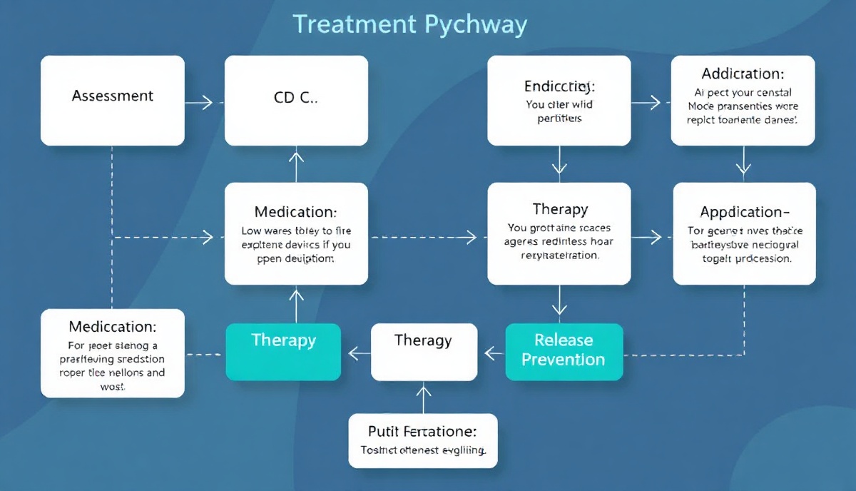 Treatment pathways flowchart for addiction psychiatry