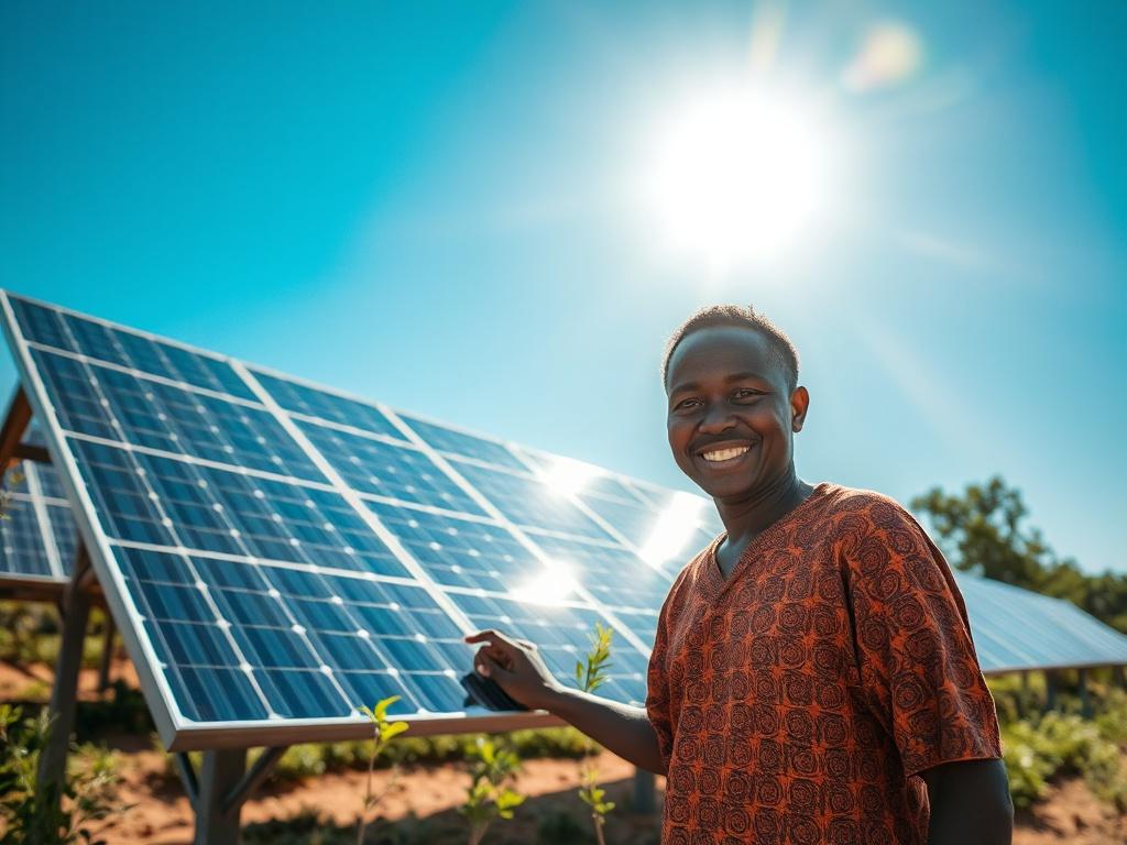 A high resolution showcasing a vibrant solar energy installation in