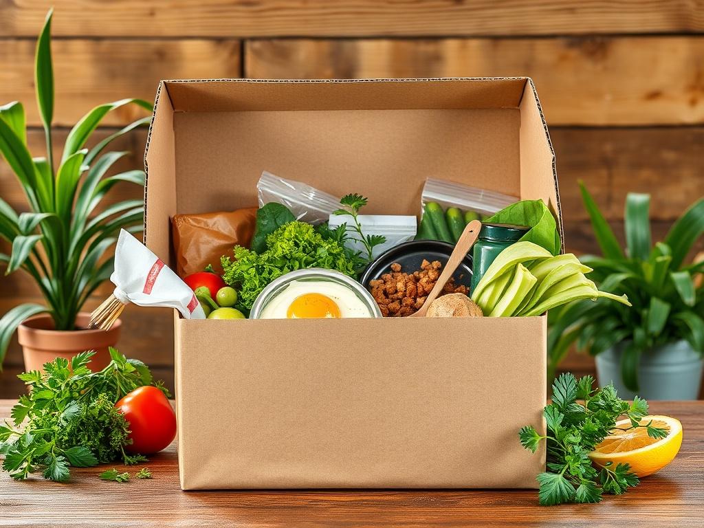 A high resolution image of a beautifully arranged food delivery