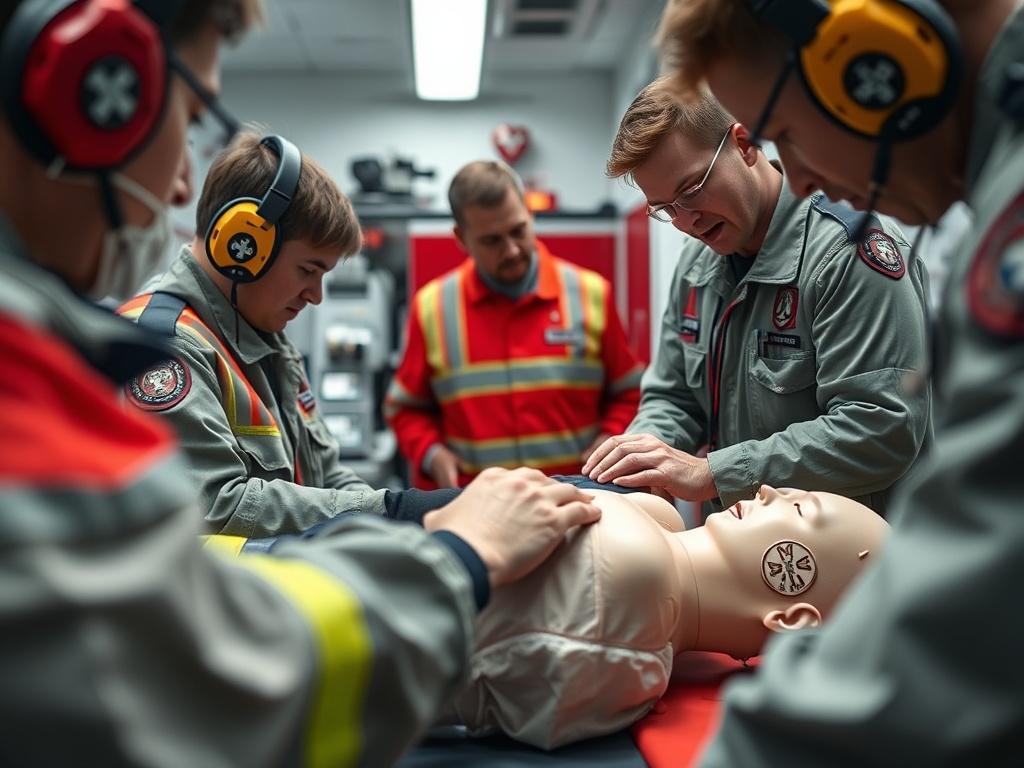 A close up shot of an Emergency Medical Responder training